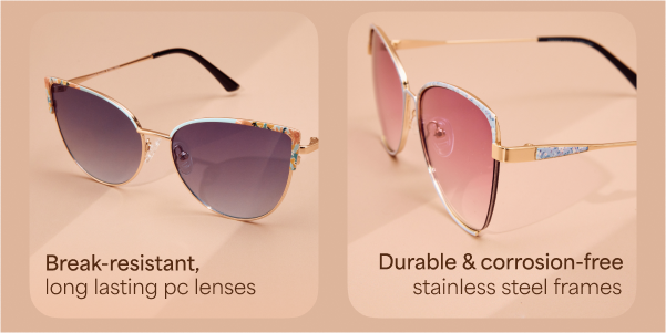 Buy Pink Gold Pink Multicolor Full Rim Cat eye Vincent Chase
